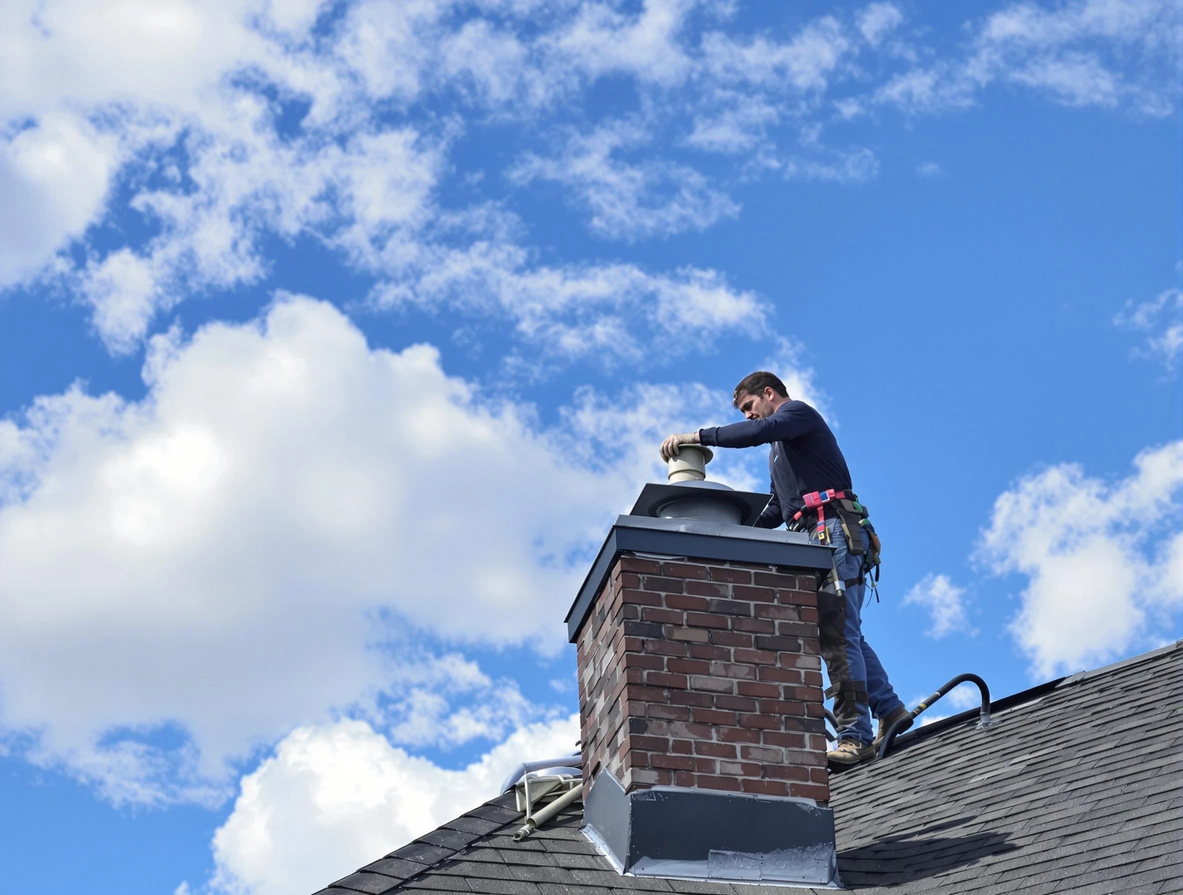 Chamberlayne Chimney Sweep installing a sturdy chimney cap in Chamberlayne, VA
