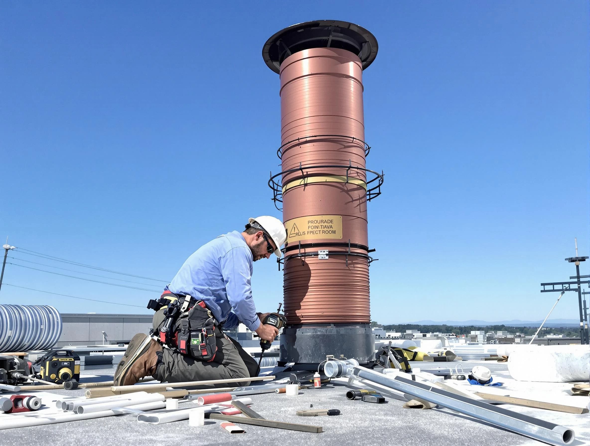Installed chimney liner by Chamberlayne Chimney Sweep in Chamberlayne, VA
