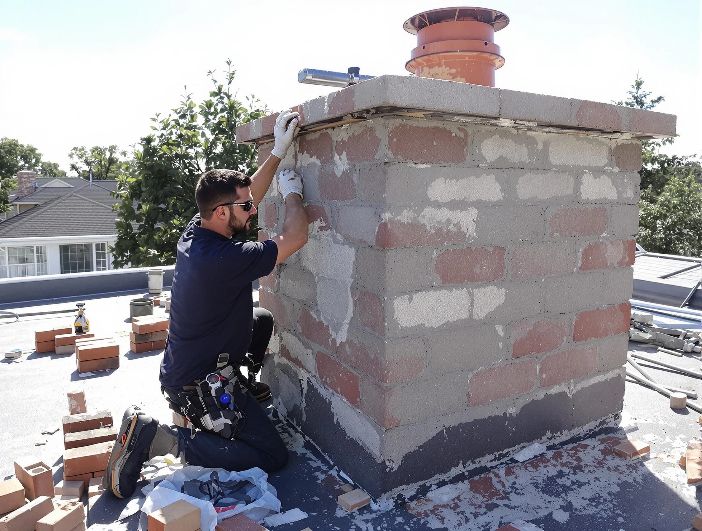 Advanced chimney repair process by Chamberlayne Chimney Sweep in Chamberlayne, VA