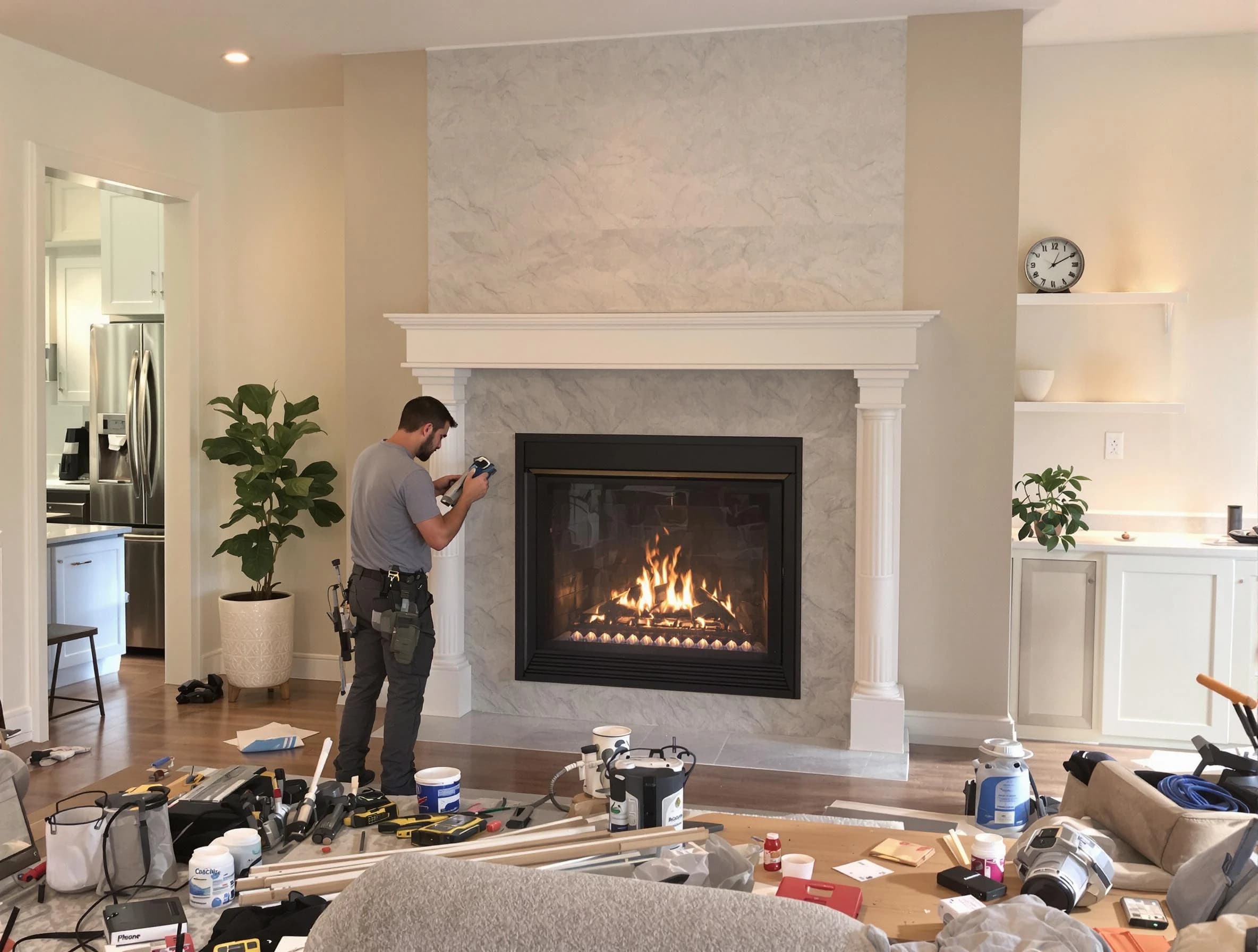 Newly installed fireplace by Chamberlayne Chimney Sweep in Chamberlayne, VA