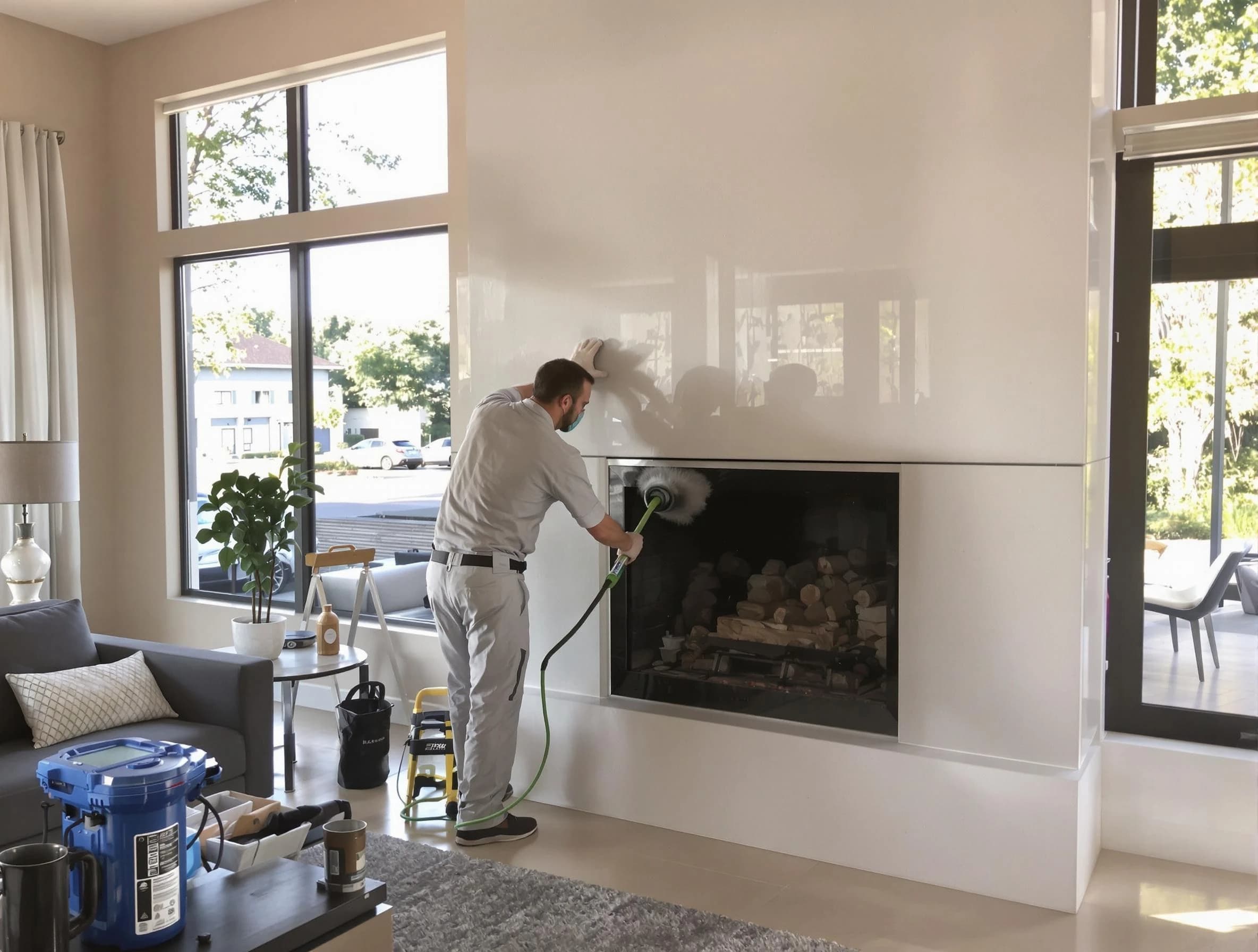 Chamberlayne Chimney Sweep performing thorough soot removal in Chamberlayne, VA