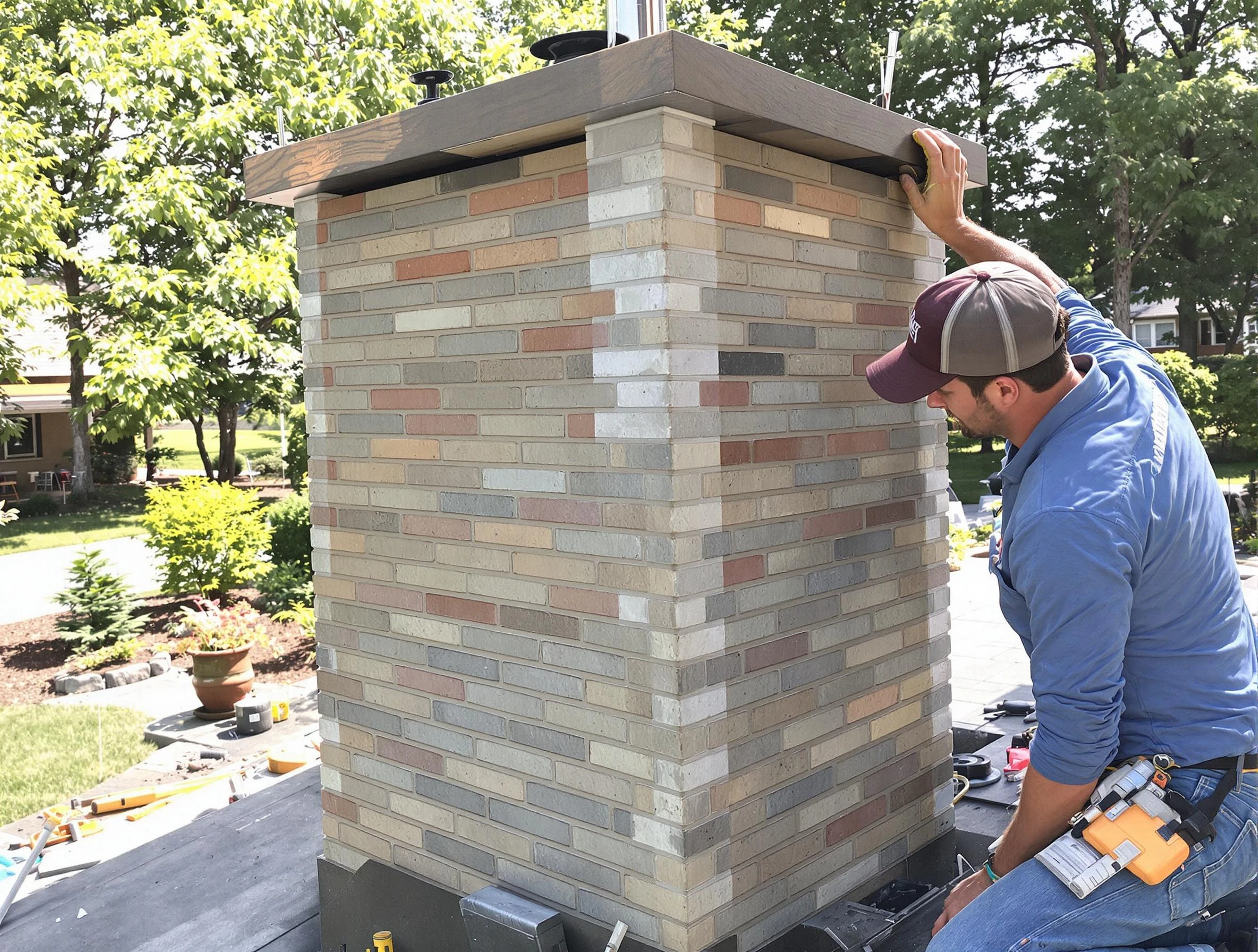 Chamberlayne Chimney Sweep completing a modern chimney remodel in Chamberlayne, VA
