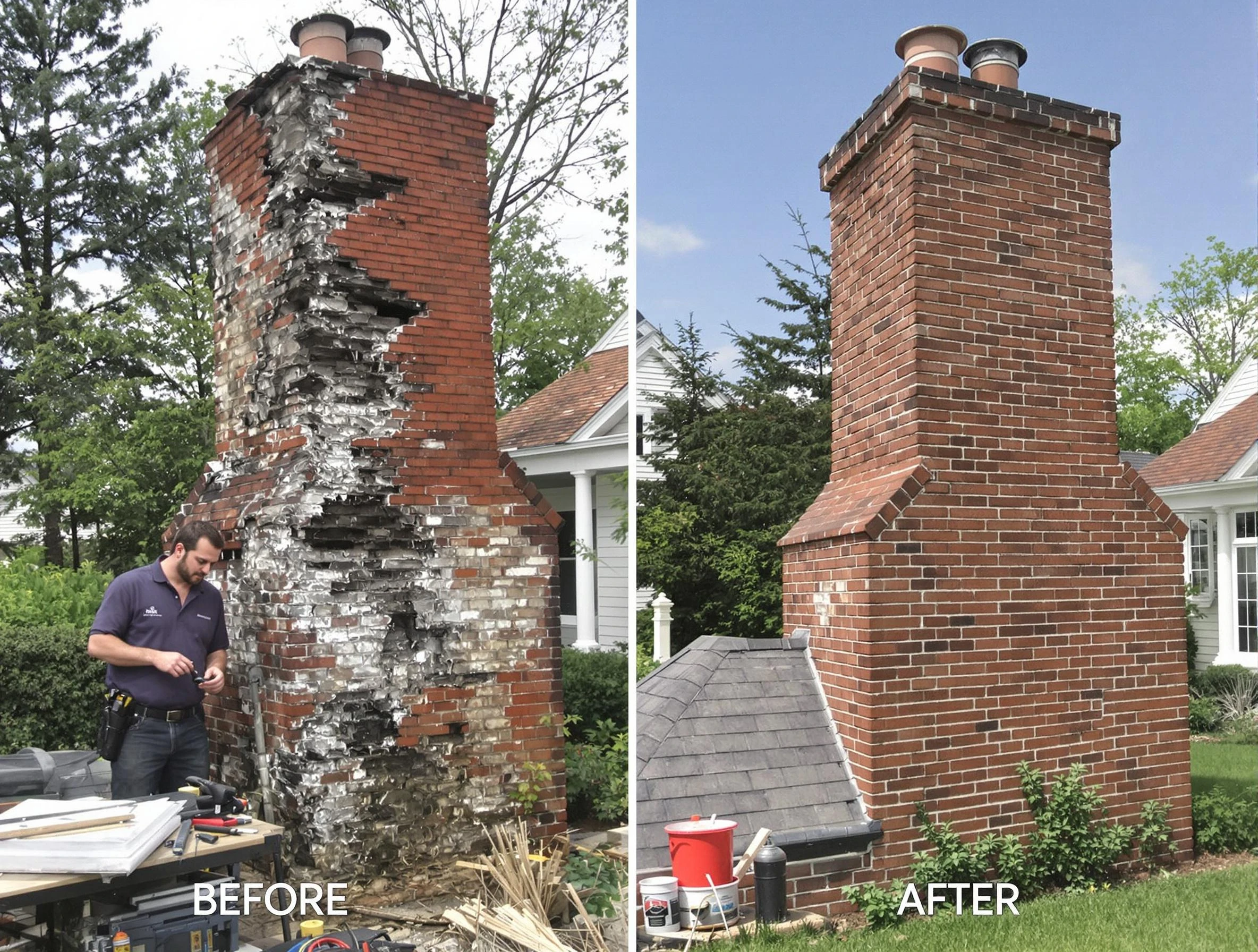 Chamberlayne Chimney Sweep performing a full chimney restoration in Chamberlayne, VA
