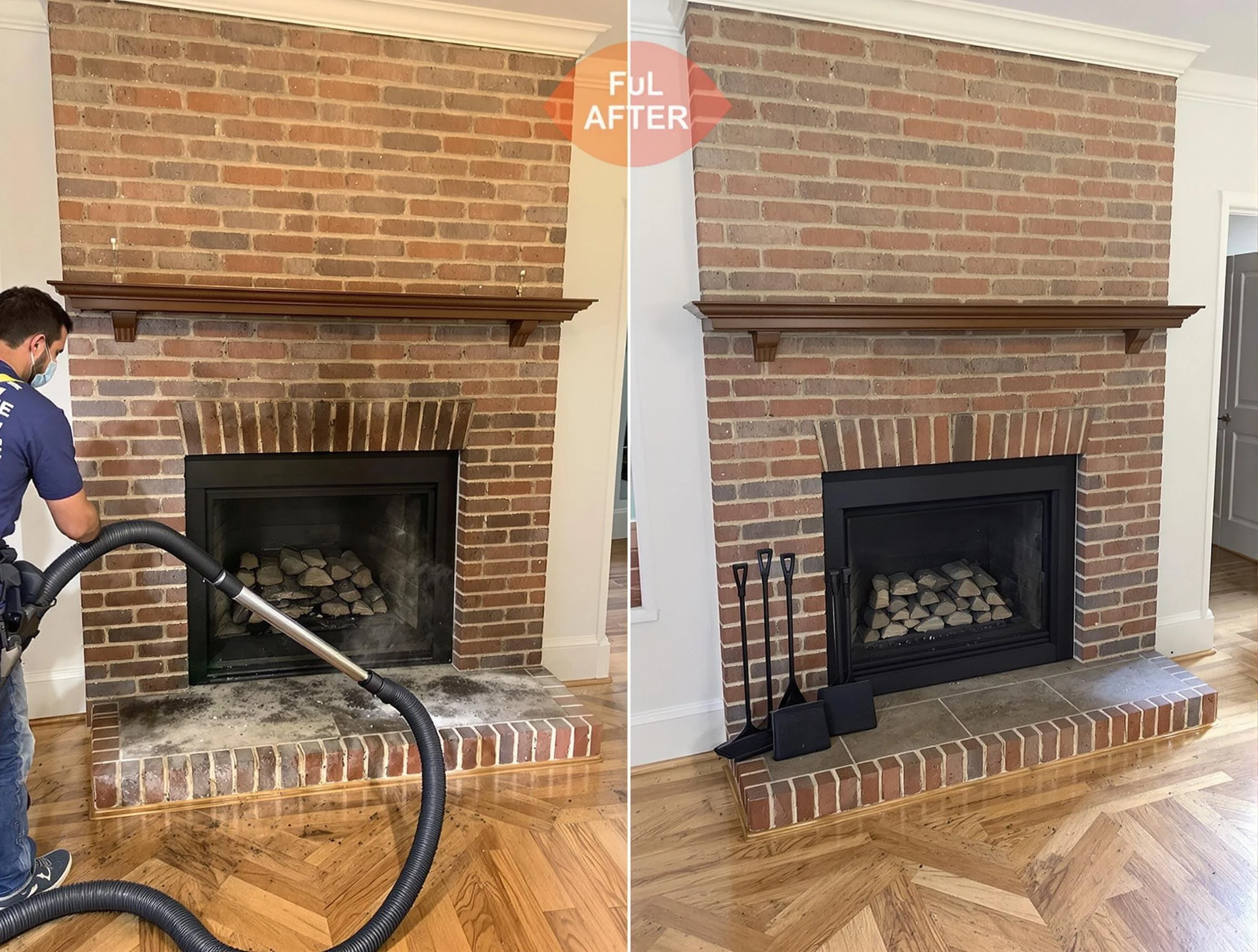 Chamberlayne Chimney Sweep carefully sanitizing a fireplace in Chamberlayne, VA