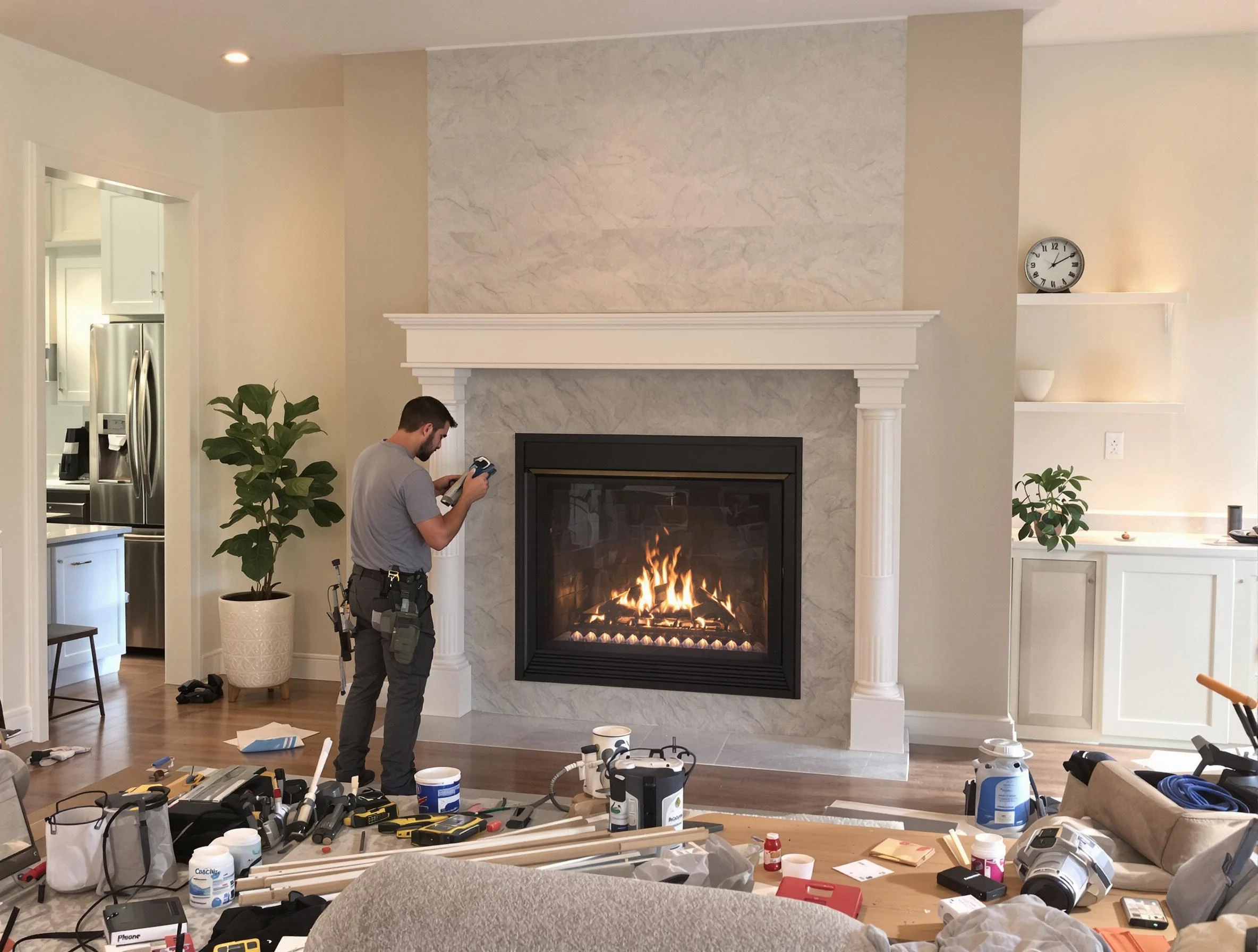 Newly installed fireplace by Chamberlayne Chimney Sweep in Chamberlayne, VA