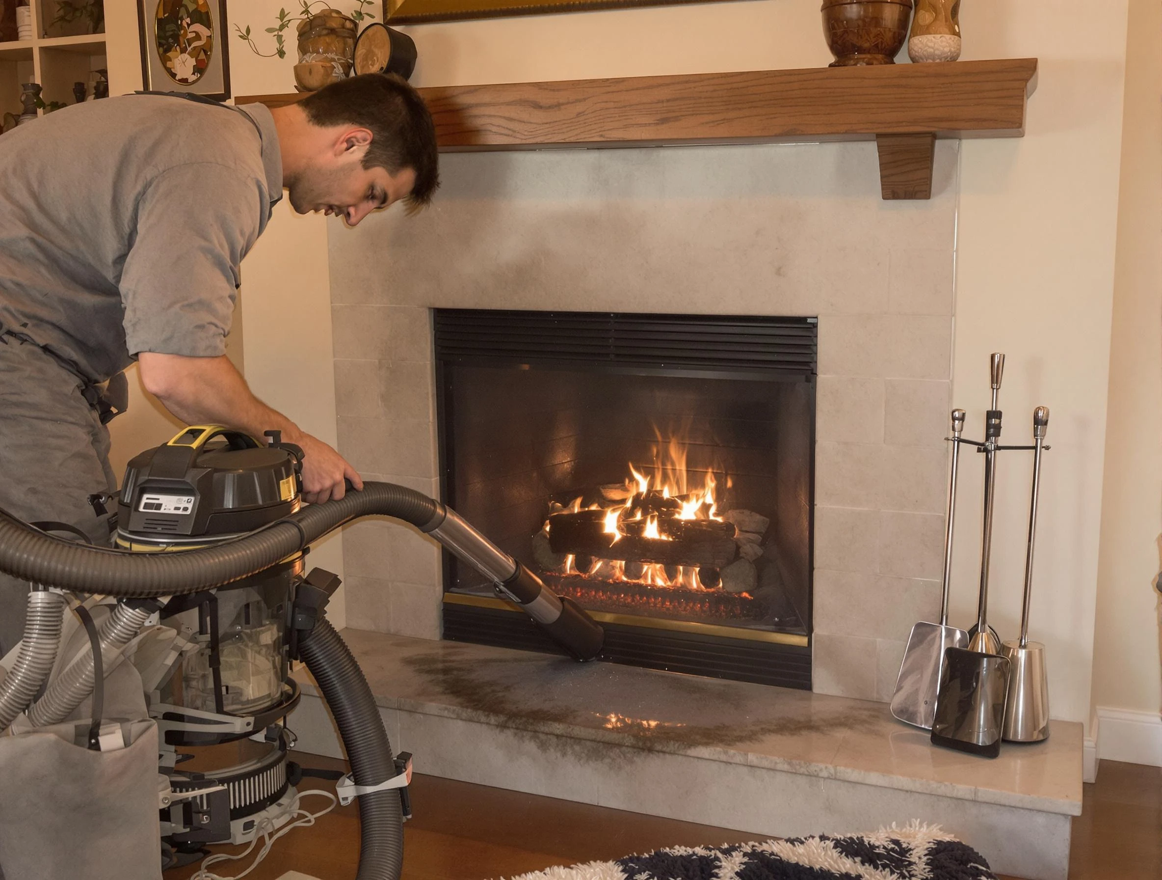 Routine fireplace upkeep by Chamberlayne Chimney Sweep in Chamberlayne, VA