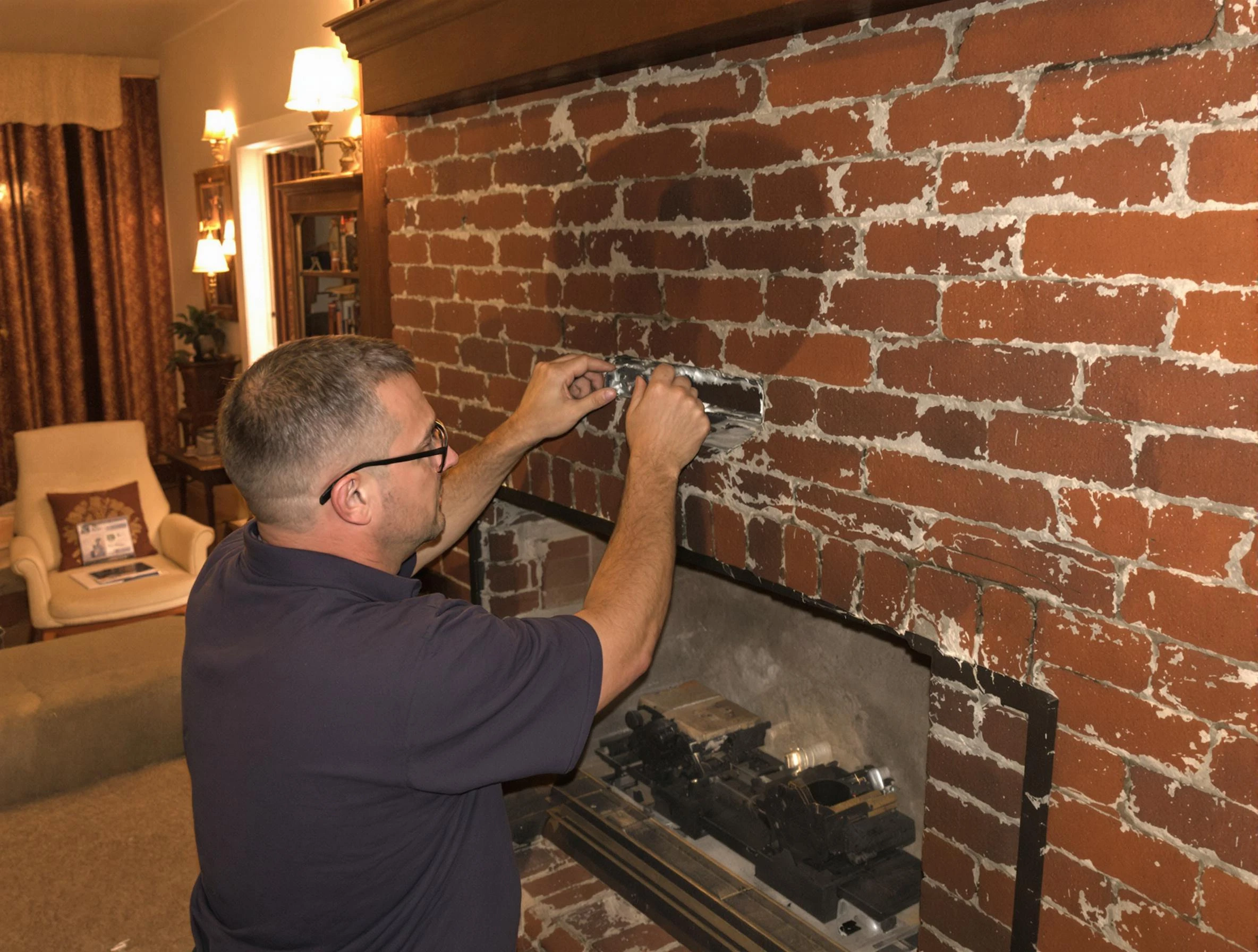 Chamberlayne Chimney Sweep expert fixing a fireplace in Chamberlayne, VA